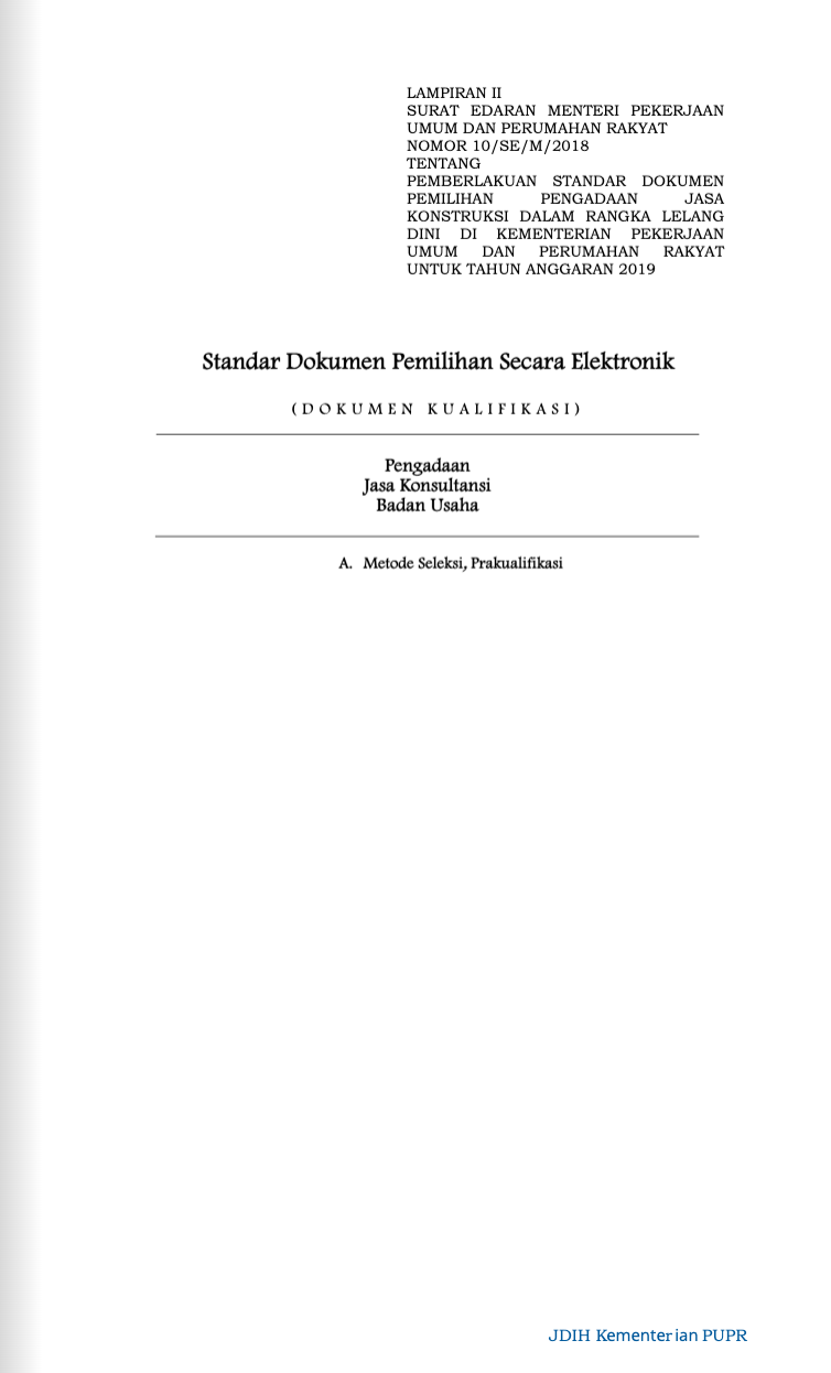 JK01 Lampiran Lelang Dini-Standar Kualifikasi